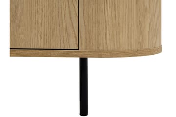 Pantego Ovalt Soffbord 100 cm med Hyllor och Marmormönstrad Skiva i Trä - Svart - Möbler - Vardagsrum - Soffbord & vardagsrumsbord - Soffbord
