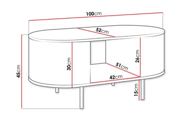 Pantego Soffbord 100x52 cm - Brun - Möbler - Vardagsrum - Soffbord & vardagsrumsbord - Soffbord