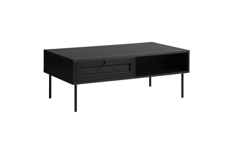 Pensacola 110 cm Rektangulärt Soffbord med Lådor i Målat Trä - Svart - Möbler - Vardagsrum - Soffbord & vardagsrumsbord - Soffbord