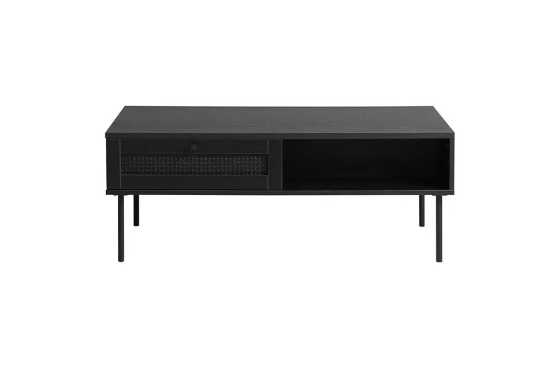 Pensacola 110 cm Rektangulärt Soffbord med Lådor i Målat Trä, Svart
