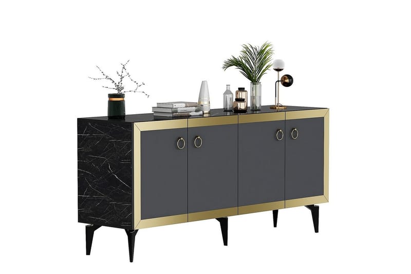 Petrolla Konsollbord 150 cm - Guld/Svart/Antracit - Möbler - Vardagsrum - Soffbord & vardagsrumsbord - Avlastningsbord & konsolbord