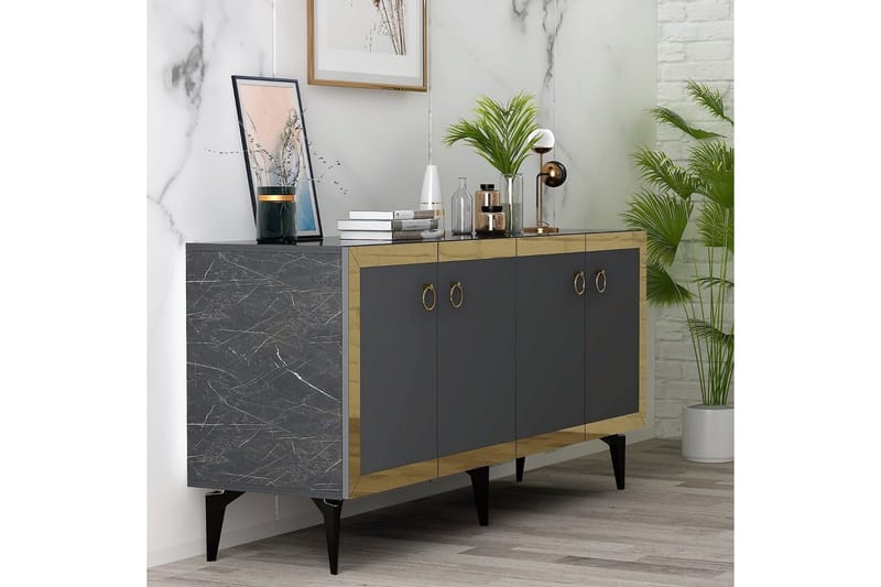 Petrolla Konsollbord 150 cm - Guld/Svart/Antracit - Möbler - Vardagsrum - Soffbord & vardagsrumsbord - Avlastningsbord & konsolbord