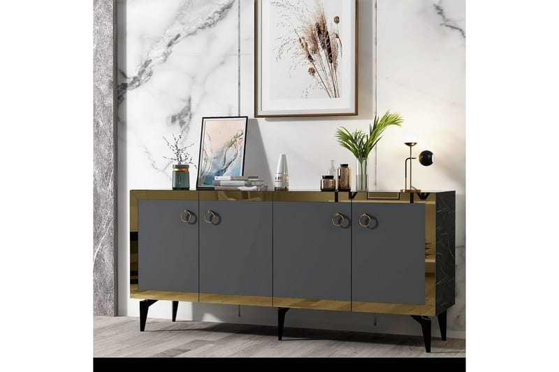 Petrolla Konsollbord 150 cm - Guld/Svart/Antracit - Möbler - Vardagsrum - Soffbord & vardagsrumsbord - Avlastningsbord & konsolbord