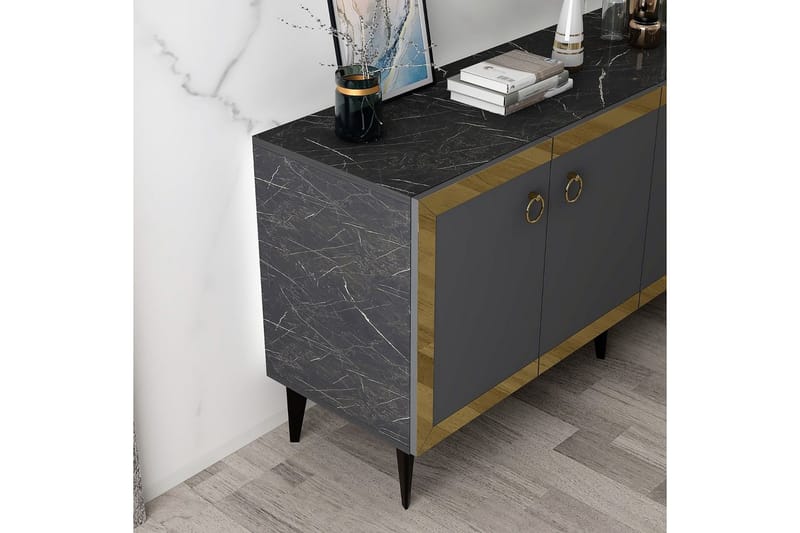 Petrolla Konsollbord 150 cm - Guld/Svart/Antracit - Möbler - Vardagsrum - Soffbord & vardagsrumsbord - Avlastningsbord & konsolbord