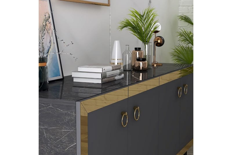 Petrolla Konsollbord 150 cm - Guld/Svart/Antracit - Möbler - Vardagsrum - Soffbord & vardagsrumsbord - Avlastningsbord & konsolbord