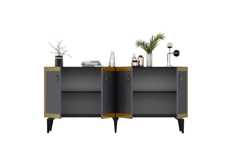 Petrolla Konsollbord 150 cm - Guld/Svart/Antracit - Möbler - Vardagsrum - Soffbord & vardagsrumsbord - Avlastningsbord & konsolbord
