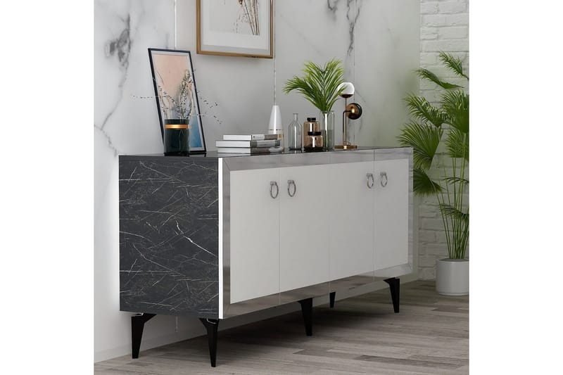 Petrolla Konsollbord 150 cm - Svart/Vit/Silver - Möbler - Vardagsrum - Soffbord & vardagsrumsbord - Avlastningsbord & konsolbord
