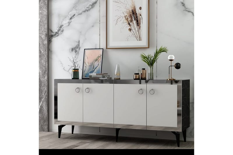 Petrolla Konsollbord 150 cm - Svart/Vit/Silver - Möbler - Vardagsrum - Soffbord & vardagsrumsbord - Avlastningsbord & konsolbord