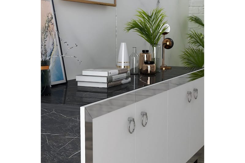 Petrolla Konsollbord 150 cm - Svart/Vit/Silver - Möbler - Vardagsrum - Soffbord & vardagsrumsbord - Avlastningsbord & konsolbord