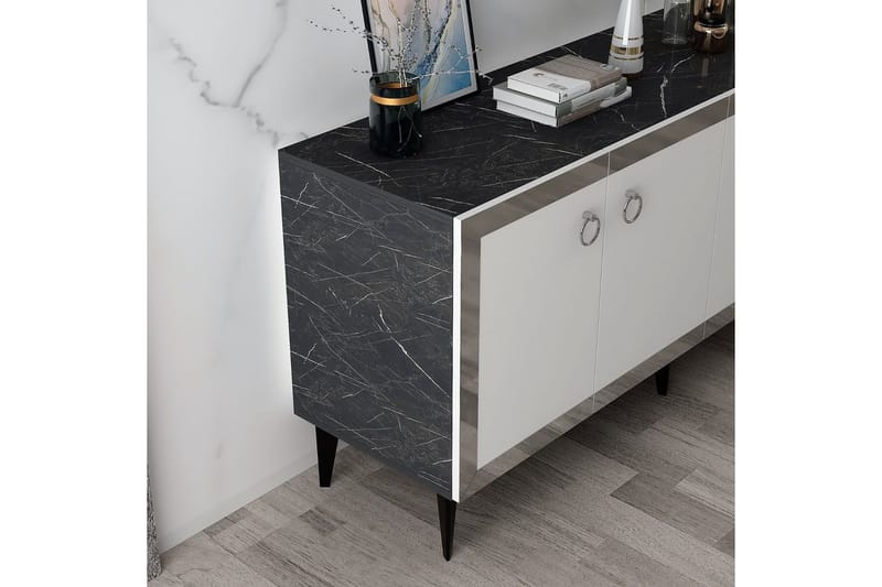 Petrolla Konsollbord 150 cm - Svart/Vit/Silver - Möbler - Vardagsrum - Soffbord & vardagsrumsbord - Avlastningsbord & konsolbord