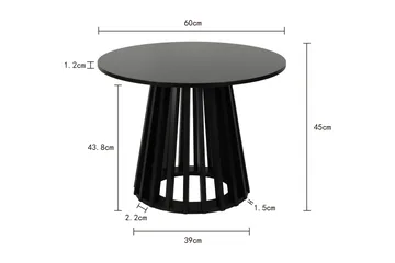 Peyra Soffbord Runt 60 cm Fanér - Svart - Möbler - Vardagsrum - Soffbord & vardagsrumsbord - Soffbord