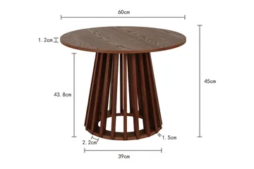 Peyra Soffbord Runt 60 cm Fanér - Valnöt - Möbler - Vardagsrum - Soffbord & vardagsrumsbord - Soffbord