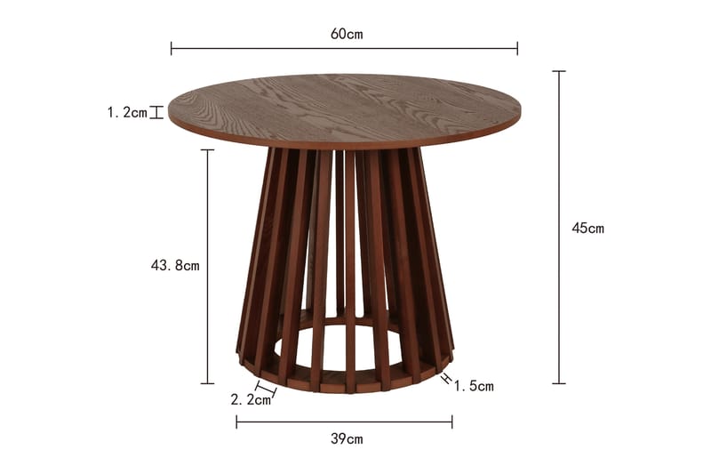 Peyra Soffbord Runt 60 cm Fanér - Valnöt - Möbler - Vardagsrum - Soffbord & vardagsrumsbord - Soffbord