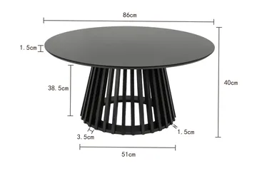 Peyra Soffbord Runt 86 cm Fanér - Svart - Möbler - Vardagsrum - Soffbord & vardagsrumsbord - Soffbord