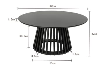 Peyra Soffbord Runt 86 cm Fanér - Svartlaserad ek - Möbler - Vardagsrum - Soffbord & vardagsrumsbord - Soffbord
