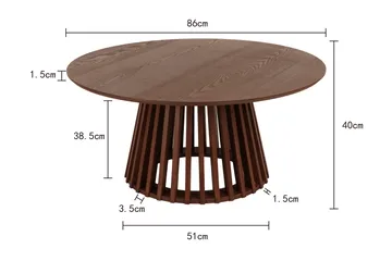 Peyra Soffbord Runt 86 cm Fanér - Valnöt - Möbler - Vardagsrum - Soffbord & vardagsrumsbord - Soffbord