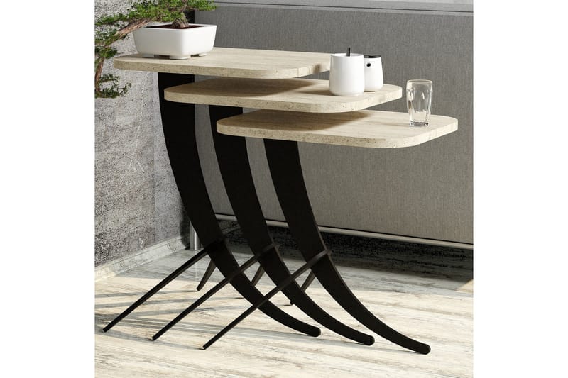 Pion Satsbord - Beige - Möbler - Vardagsrum - Soffbord & vardagsrumsbord - Satsbord