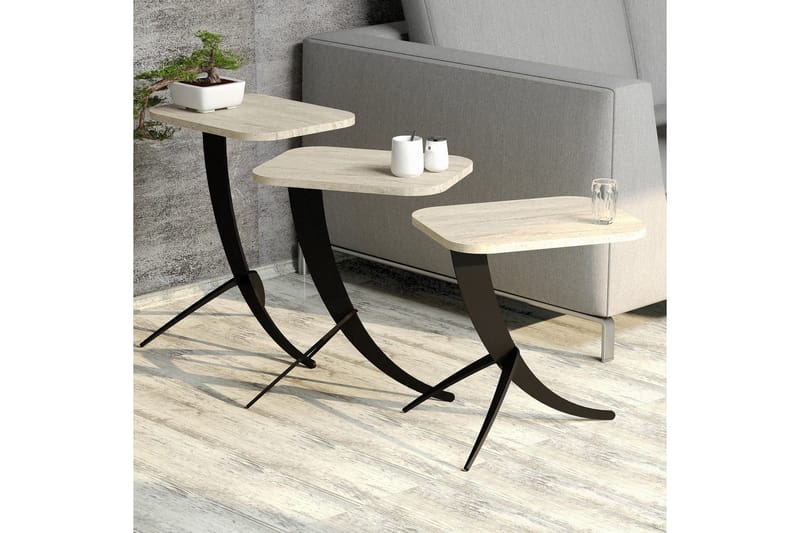 Pion Satsbord - Beige - Möbler - Vardagsrum - Soffbord & vardagsrumsbord - Satsbord