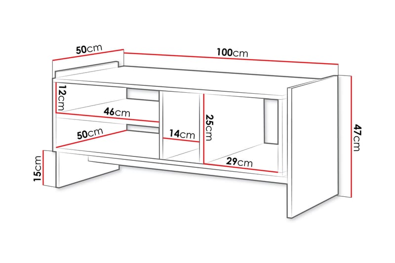 Polina Soffbord 100 cm - Brun/Svart - Möbler - Vardagsrum - Soffbord & vardagsrumsbord - Soffbord