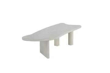 Polle Asymmetriskt Soffbord 160 cm med Stenskiva - Grå - Möbler - Vardagsrum - Soffbord & vardagsrumsbord - Soffbord