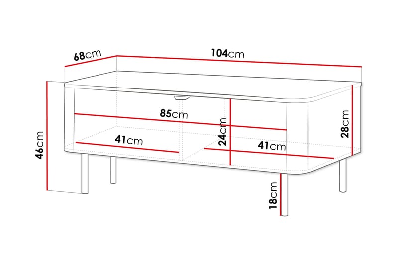 Pollena Soffbord 104 cm - Brun - Möbler - Vardagsrum - Soffbord & vardagsrumsbord - Soffbord