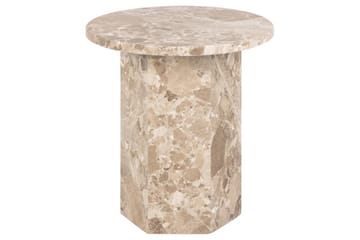Prisa Runt Sidobord i Marmor Sten 50 cm - Beige - Möbler - Vardagsrum - Soffbord & vardagsrumsbord - Brickbord