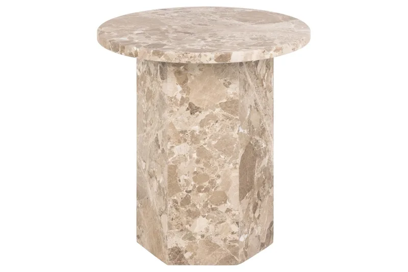 Prisa Runt Sidobord i Marmor Sten 50 cm - Beige - Möbler - Vardagsrum - Soffbord & vardagsrumsbord - Brickbord