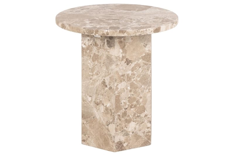 Prisa Runt Sidobord i Marmor Sten 50 cm - Beige - Möbler - Vardagsrum - Soffbord & vardagsrumsbord - Brickbord