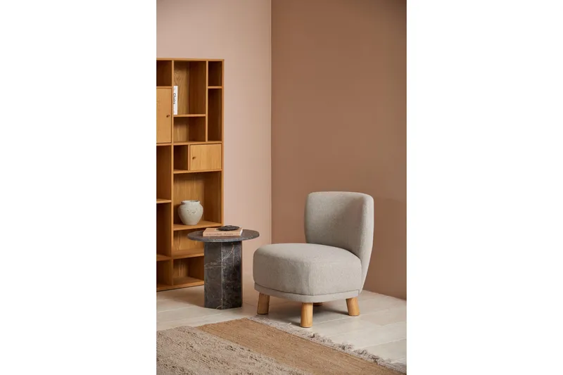 Prisa Runt Sidobord i Marmor Sten 50 cm - Grå / Brun - Möbler - Vardagsrum - Soffbord & vardagsrumsbord - Brickbord