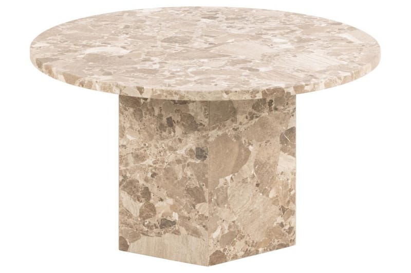 Prisa Runt Soffbord i Marmor Sten 80 cm - Beige - Möbler - Vardagsrum - Soffbord & vardagsrumsbord - Soffbord