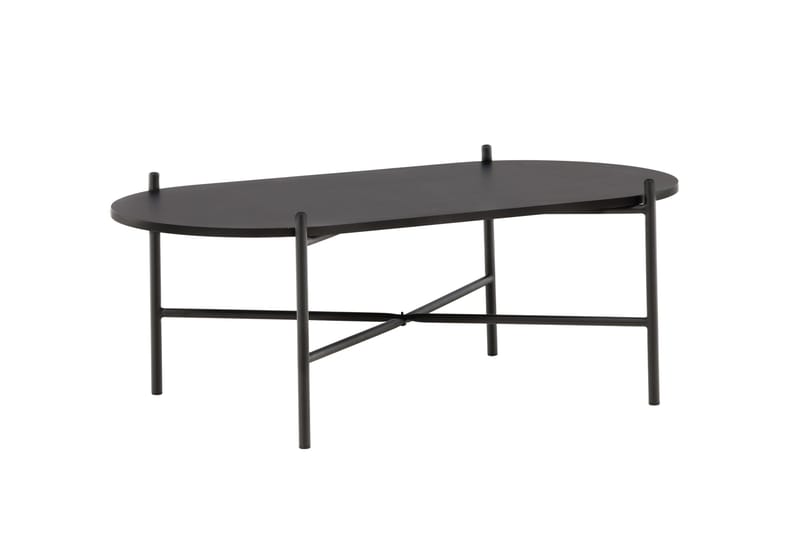 Pueblo 120 cm Ovalt Soffbord i Målat Trä - Svart - Möbler - Vardagsrum - Soffbord & vardagsrumsbord - Soffbord