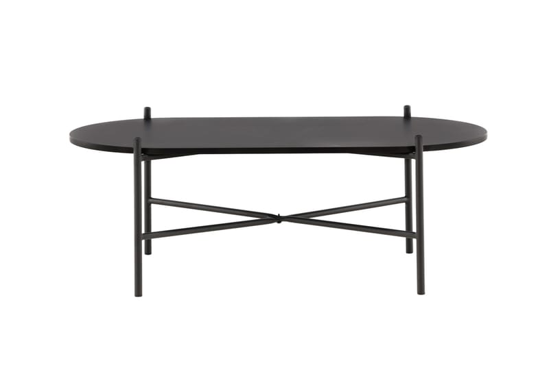 Pueblo 120 cm Ovalt Soffbord i Målat Trä - Svart - Möbler - Vardagsrum - Soffbord & vardagsrumsbord - Soffbord