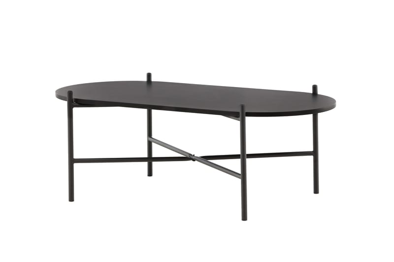 Pueblo 120 cm Ovalt Soffbord i Målat Trä - Svart - Möbler - Vardagsrum - Soffbord & vardagsrumsbord - Soffbord
