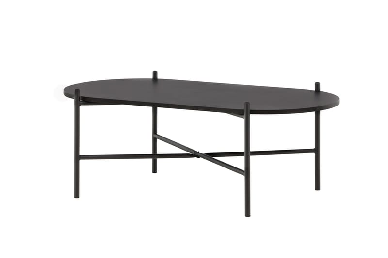 Pueblo 120 cm Ovalt Soffbord i Målat Trä - Svart - Möbler - Vardagsrum - Soffbord & vardagsrumsbord - Soffbord