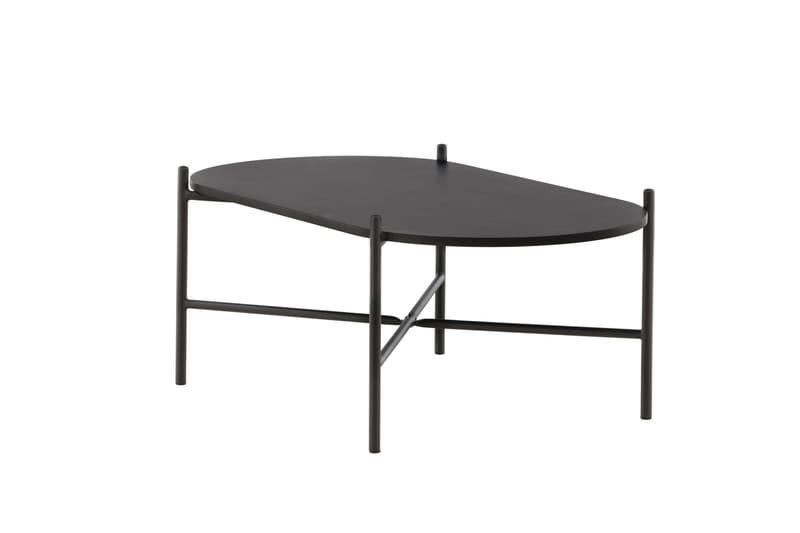 Pueblo 120 cm Ovalt Soffbord i Målat Trä - Svart - Möbler - Vardagsrum - Soffbord & vardagsrumsbord - Soffbord