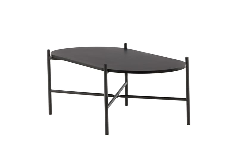 Pueblo 120 cm Ovalt Soffbord i Målat Trä - Svart - Möbler - Vardagsrum - Soffbord & vardagsrumsbord - Soffbord