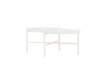 Pueblo 65,5 cm Ovalt Soffbord i Ljust Trä - Vit - Möbler - Vardagsrum - Soffbord & vardagsrumsbord - Soffbord