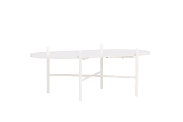 Pueblo 65,5 cm Ovalt Soffbord i Ljust Trä - Vit - Möbler - Vardagsrum - Soffbord & vardagsrumsbord - Soffbord