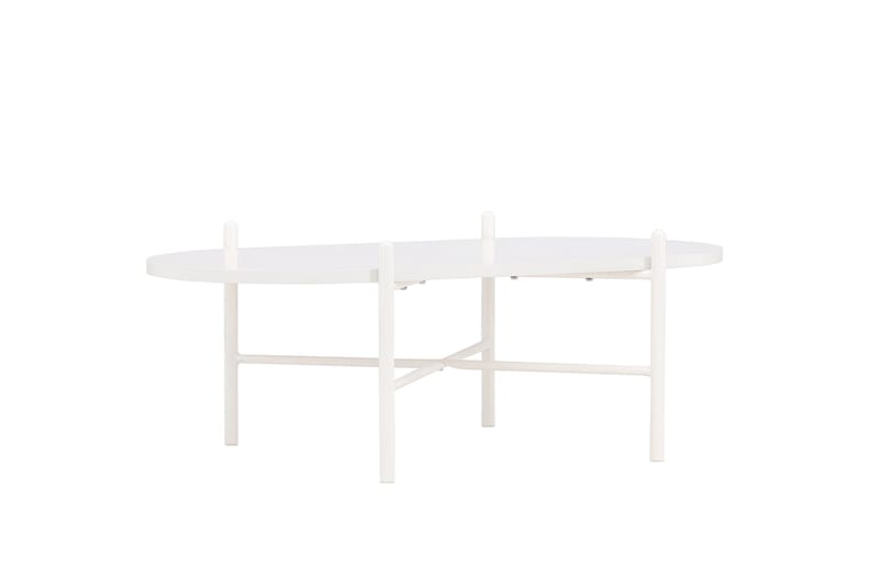 Pueblo 65,5 cm Ovalt Soffbord i Ljust Trä - Vit - Möbler - Vardagsrum - Soffbord & vardagsrumsbord - Soffbord