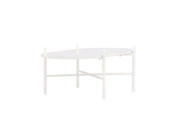 Pueblo 65,5 cm Ovalt Soffbord i Ljust Trä - Vit - Möbler - Vardagsrum - Soffbord & vardagsrumsbord - Soffbord