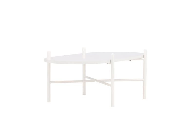 Pueblo 65,5 cm Ovalt Soffbord i Ljust Trä - Vit - Möbler - Vardagsrum - Soffbord & vardagsrumsbord - Soffbord