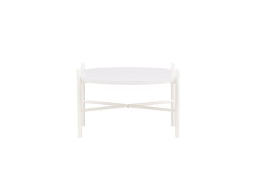 Pueblo 65,5 cm Ovalt Soffbord i Ljust Trä - Vit - Möbler - Vardagsrum - Soffbord & vardagsrumsbord - Soffbord
