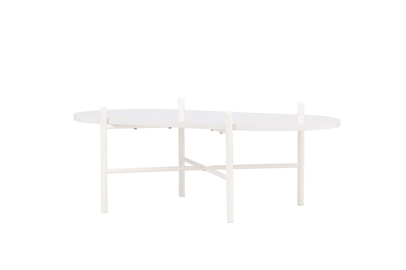 Pueblo 65,5 cm Ovalt Soffbord i Ljust Trä - Vit - Möbler - Vardagsrum - Soffbord & vardagsrumsbord - Soffbord