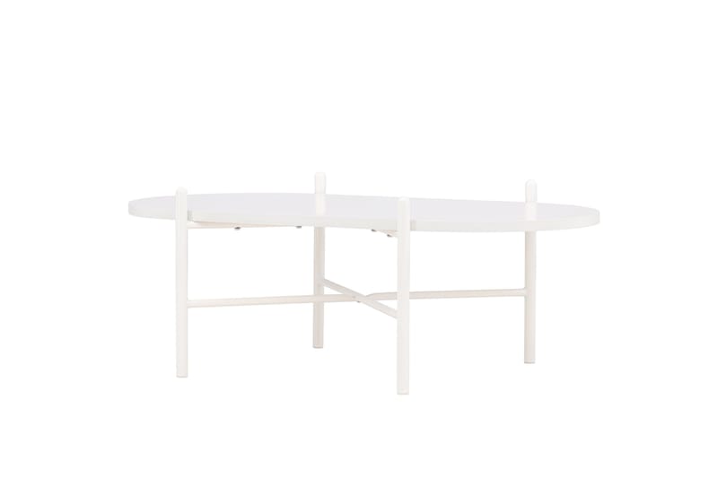 Pueblo 65,5 cm Ovalt Soffbord i Ljust Trä - Vit - Möbler - Vardagsrum - Soffbord & vardagsrumsbord - Soffbord