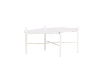 Pueblo 65,5 cm Ovalt Soffbord i Ljust Trä - Vit - Möbler - Vardagsrum - Soffbord & vardagsrumsbord - Soffbord