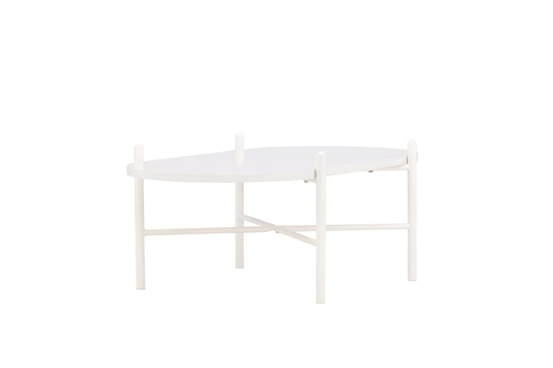 Pueblo 65,5 cm Ovalt Soffbord i Ljust Trä - Vit - Möbler - Vardagsrum - Soffbord & vardagsrumsbord - Soffbord