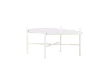 Pueblo 65,5 cm Ovalt Soffbord i Ljust Trä - Vit - Möbler - Vardagsrum - Soffbord & vardagsrumsbord - Soffbord
