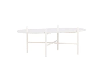 Pueblo 65,5 cm Ovalt Soffbord i Ljust Trä - Vit - Möbler - Vardagsrum - Soffbord & vardagsrumsbord - Soffbord