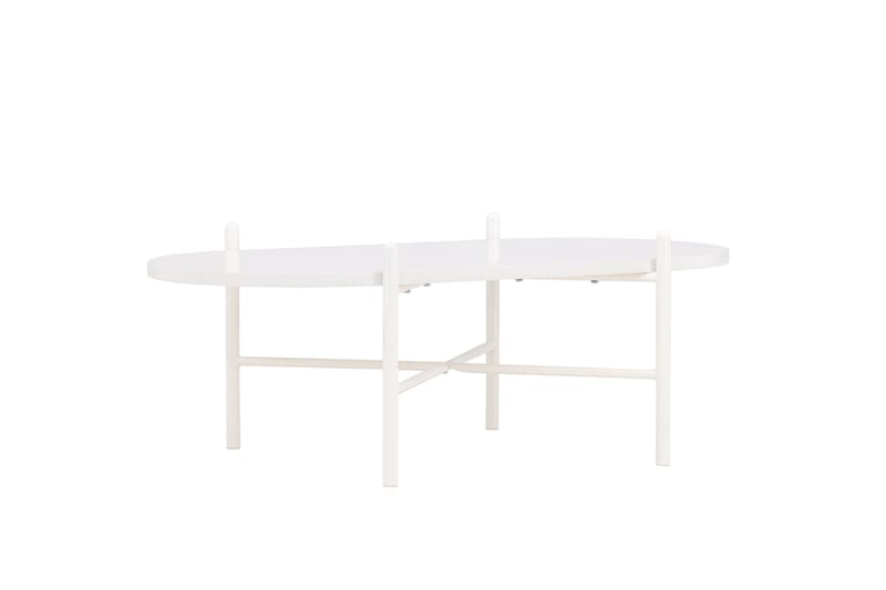 Pueblo 65,5 cm Ovalt Soffbord i Ljust Trä - Vit - Möbler - Vardagsrum - Soffbord & vardagsrumsbord - Soffbord