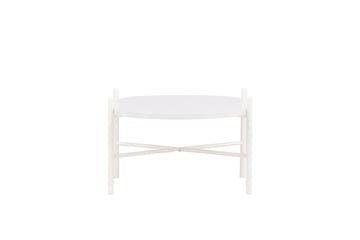 Pueblo 65,5 cm Ovalt Soffbord i Ljust Trä - Vit - Möbler - Vardagsrum - Soffbord & vardagsrumsbord - Soffbord